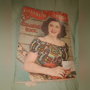 Mid Century MCM Elizabeth Taylor Coloring Book 1950 Retro Decor Advertising Kids